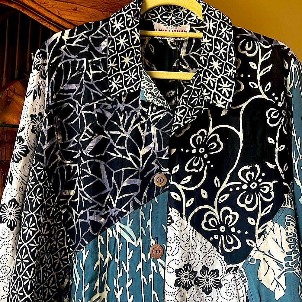 PristineWILDTHING CHICO Of CAWhiteBlackSoftTealGeomatric&Flower L/XL.Versatile - Picture 2 of 13